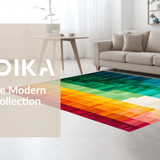 Ultra Soft Area Rug, Non Slip, Stain Resistant, Washable Area Rugs for Living Room, Bedroom, Artful Modern Curvilinear Design(Red)