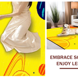 Ultra Soft Area Rug, Non Slip, Stain Resistant, Washable Area Rugs for Living Room, Bedroom, Galactic Bright Whimsical Pattern(Yellow)