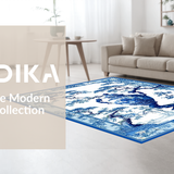 Ultra Soft Area Rug, Non Slip, Stain Resistant, Washable Area Rugs for Living Room, Bedroom, Chinoiserie Floral Elegance Motif(Blue)