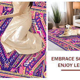 Ultra Soft Area Rug, Non Slip, Stain Resistant, Washable Area Rugs for Living Room, Bedroom, Dynamic Multicolor Geometric Textile(Purple)