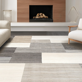 Ultra Soft Area Rug, Non Slip, Stain Resistant, Washable Area Rugs for Living Room, Bedroom, Rustic Low Pile Trellis Design(Gray)