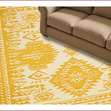 Ultra Soft Area Rug, Non Slip, Stain Resistant, Washable Area Rugs for Living Room, Bedroom, Southwest Inspired Geometric Harmony(Yellow)