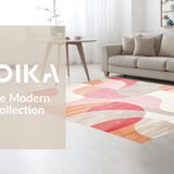 Ultra Soft Area Rug, Non Slip, Stain Resistant, Washable Area Rugs for Living Room, Bedroom, Trendy Blush Hued Textural Layers(Pink)