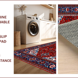 Ultra Soft Area Rug, Non Slip, Stain Resistant, Washable Area Rugs for Living Room, Bedroom, Traditional Non-Slip Bedroom Rug for Pets(Red)