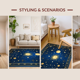 Ultra Soft Area Rug, Non Slip, Stain Resistant, Washable Area Rugs for Living Room, Bedroom, Enchanting Stellar Radiance Style(Blue)