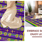 Ultra Soft Area Rug, Non Slip, Stain Resistant, Washable Area Rugs for Living Room, Bedroom, Colorful Carnival Bead Pattern(Purple)