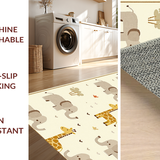 Ultra Soft Area Rug, Non Slip, Stain Resistant, Washable Area Rugs for Living Room, Bedroom, Whimsical Springtime Animal Patterns(Beige)