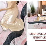 Ultra Soft Area Rug, Non Slip, Stain Resistant, Washable Area Rugs for Living Room, Bedroom, Elegant Irregular Marble Motif(Pink)