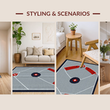 Ultra Soft Area Rug, Non Slip, Stain Resistant, Washable Area Rugs for Living Room, Bedroom, Dynamic American Sports Themed Design(Gray)