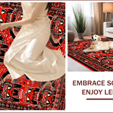 Ultra Soft Area Rug, Non Slip, Stain Resistant, Washable Area Rugs for Living Room, Bedroom, Western Cat Design Plush(Red)