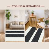 Ultra Soft Area Rug, Non Slip, Stain Resistant, Washable Area Rugs for Living Room, Bedroom, Minimalist Dual-Tone Design Piece(Black)