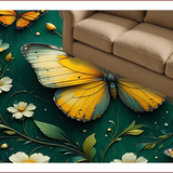 Ultra Soft Area Rug, Non Slip, Stain Resistant, Washable Area Rugs for Living Room, Bedroom, Whimsical Butterfly Dark Green Playroom Carpet(Blue)