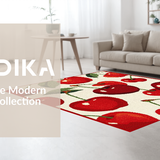 Ultra Soft Area Rug, Non Slip, Stain Resistant, Washable Area Rugs for Living Room, Bedroom, Quirky Cute Fruit-Inspired Decor(Red)