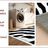 Ultra Soft Area Rug, Non Slip, Stain Resistant, Washable Area Rugs for Living Room, Bedroom, Modern Rustic Safari Aesthetic Non-Slip Floorcover(Black)