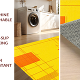 Ultra Soft Area Rug, Non Slip, Stain Resistant, Washable Area Rugs for Living Room, Bedroom, Eclectic Abstract Design Elements(Yellow)