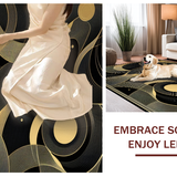 Ultra Soft Area Rug, Non Slip, Stain Resistant, Washable Area Rugs for Living Room, Bedroom, Stylish Artistic Linear Design(Gold)
