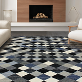 Ultra Soft Area Rug, Non Slip, Stain Resistant, Washable Area Rugs for Living Room, Bedroom, Minimalist Geometric Black and White Motif(Gray)
