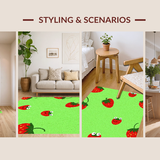 Ultra Soft Area Rug, Non Slip, Stain Resistant, Washable Area Rugs for Living Room, Bedroom, Bright and Cheerful Floral Design(Green)