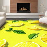 Ultra Soft Area Rug, Non Slip, Stain Resistant, Washable Area Rugs for Living Room, Bedroom, Bright Lemon Design for Cheerful Decor(Yellow)