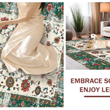Ultra Soft Area Rug, Non Slip, Stain Resistant, Washable Area Rugs for Living Room, Bedroom, Artful Distressed Color Play(White)