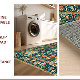 Ultra Soft Area Rug, Non Slip, Stain Resistant, Washable Area Rugs for Living Room, Bedroom, Elegant Floral Artistry Inspiration(Blue)