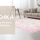 Ultra Soft Area Rug, Non Slip, Stain Resistant, Washable Area Rugs for Living Room, Bedroom, Lively Springtime Color Fusion(Pink)