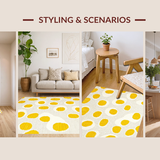 Ultra Soft Area Rug, Non Slip, Stain Resistant, Washable Area Rugs for Living Room, Bedroom, Vibrant Whimsical Abstract Design(Yellow)