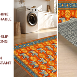 Ultra Soft Area Rug, Non Slip, Stain Resistant, Washable Area Rugs for Living Room, Bedroom, Chic Nature-Inspired Entrance Accent(Orange)
