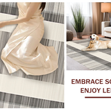 Ultra Soft Area Rug, Non Slip, Stain Resistant, Washable Area Rugs for Living Room, Bedroom, Eclectic Earthy Striped Aesthetic(Gray)