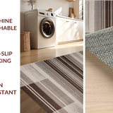 Ultra Soft Area Rug, Non Slip, Stain Resistant, Washable Area Rugs for Living Room, Bedroom, Trendy Minimalist Grid Arrangement(Brown)