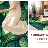 Ultra Soft Area Rug, Non Slip, Stain Resistant, Washable Area Rugs for Living Room, Bedroom, Charming Tropical Leaf Aesthetic(Green)