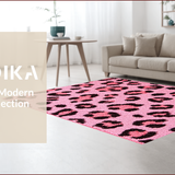 Ultra Soft Area Rug, Non Slip, Stain Resistant, Washable Area Rugs for Living Room, Bedroom, Vibrant Faux Cowhide Area Rug for Bedrooms(Pink)