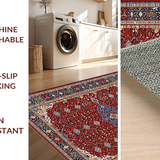 Ultra Soft Area Rug, Non Slip, Stain Resistant, Washable Area Rugs for Living Room, Bedroom, Contemporary Striped Textured Design(Red)