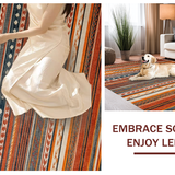 Ultra Soft Area Rug, Non Slip, Stain Resistant, Washable Area Rugs for Living Room, Bedroom, Cozy Distressed Patterned Visual Appeal(Orange)