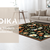 Ultra Soft Area Rug, Non Slip, Stain Resistant, Washable Area Rugs for Living Room, Bedroom, Bold Graphic Insect Illustrations(Black)