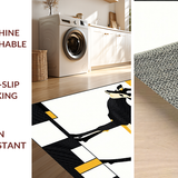 Ultra Soft Area Rug, Non Slip, Stain Resistant, Washable Area Rugs for Living Room, Bedroom, Stylish Earthy Tones with Animal Themes(Black)