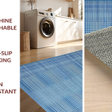 Ultra Soft Area Rug, Non Slip, Stain Resistant, Washable Area Rugs for Living Room, Bedroom, Sophisticated Subtle Braided Detail(Blue)