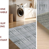Ultra Soft Area Rug, Non Slip, Stain Resistant, Washable Area Rugs for Living Room, Bedroom, Vibrant Coastal Shapes Design(Gray)