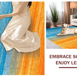 Ultra Soft Area Rug, Non Slip, Stain Resistant, Washable Area Rugs for Living Room, Bedroom, Trendy Gradient Chic Harmony(Orange)