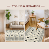 Ultra Soft Area Rug, Non Slip, Stain Resistant, Washable Area Rugs for Living Room, Bedroom, Artful Lattice Inspired Visual Harmony(Beige)
