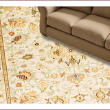 Ultra Soft Area Rug, Non Slip, Stain Resistant, Washable Area Rugs for Living Room, Bedroom, Elegant Earthy Floral Motif(Beige)