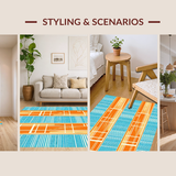 Ultra Soft Area Rug, Non Slip, Stain Resistant, Washable Area Rugs for Living Room, Bedroom, Soft Hypebeast Ocean Vibe(Orange)