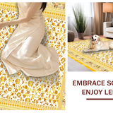 Ultra Soft Area Rug, Non Slip, Stain Resistant, Washable Area Rugs for Living Room, Bedroom, Intricate Floral Mosaic Design(Yellow)