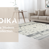 Ultra Soft Area Rug, Non Slip, Stain Resistant, Washable Area Rugs for Living Room, Bedroom, Vibrant Coastal Inspired Trellis Layout(Gray)