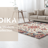 Ultra Soft Area Rug, Non Slip, Stain Resistant, Washable Area Rugs for Living Room, Bedroom, Delicate Pastel Floral Inspirations(Ivory)