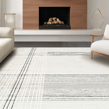 Ultra Soft Area Rug, Non Slip, Stain Resistant, Washable Area Rugs for Living Room, Bedroom, Elegant Dual-Tone Reversible Rug with Contemporary Linear Design(Gray)