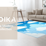 Ultra Soft Area Rug, Non Slip, Stain Resistant, Washable Area Rugs for Living Room, Bedroom, Serene Blue and White Fusion(Blue)