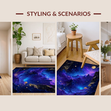 Ultra Soft Area Rug, Non Slip, Stain Resistant, Washable Area Rugs for Living Room, Bedroom, Unique Otherworldly Celestial Composition(Purple)
