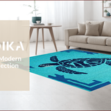 Ultra Soft Area Rug, Non Slip, Stain Resistant, Washable Area Rugs for Living Room, Bedroom, Charming Marine Animal Aesthetic(Blue)