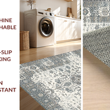 Ultra Soft Area Rug, Non Slip, Stain Resistant, Washable Area Rugs for Living Room, Bedroom, Rustic Taupe Damask Harmony(Beige)